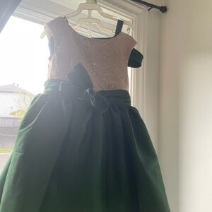 Pippa & Julie Green and Gold Kids Dress